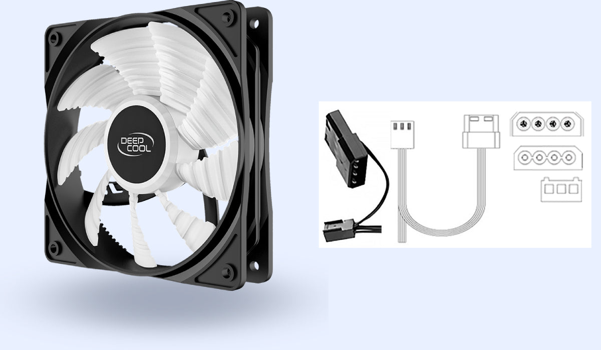 DEEPCOOL RF 120 White RF120 White LED, 120mm Fan